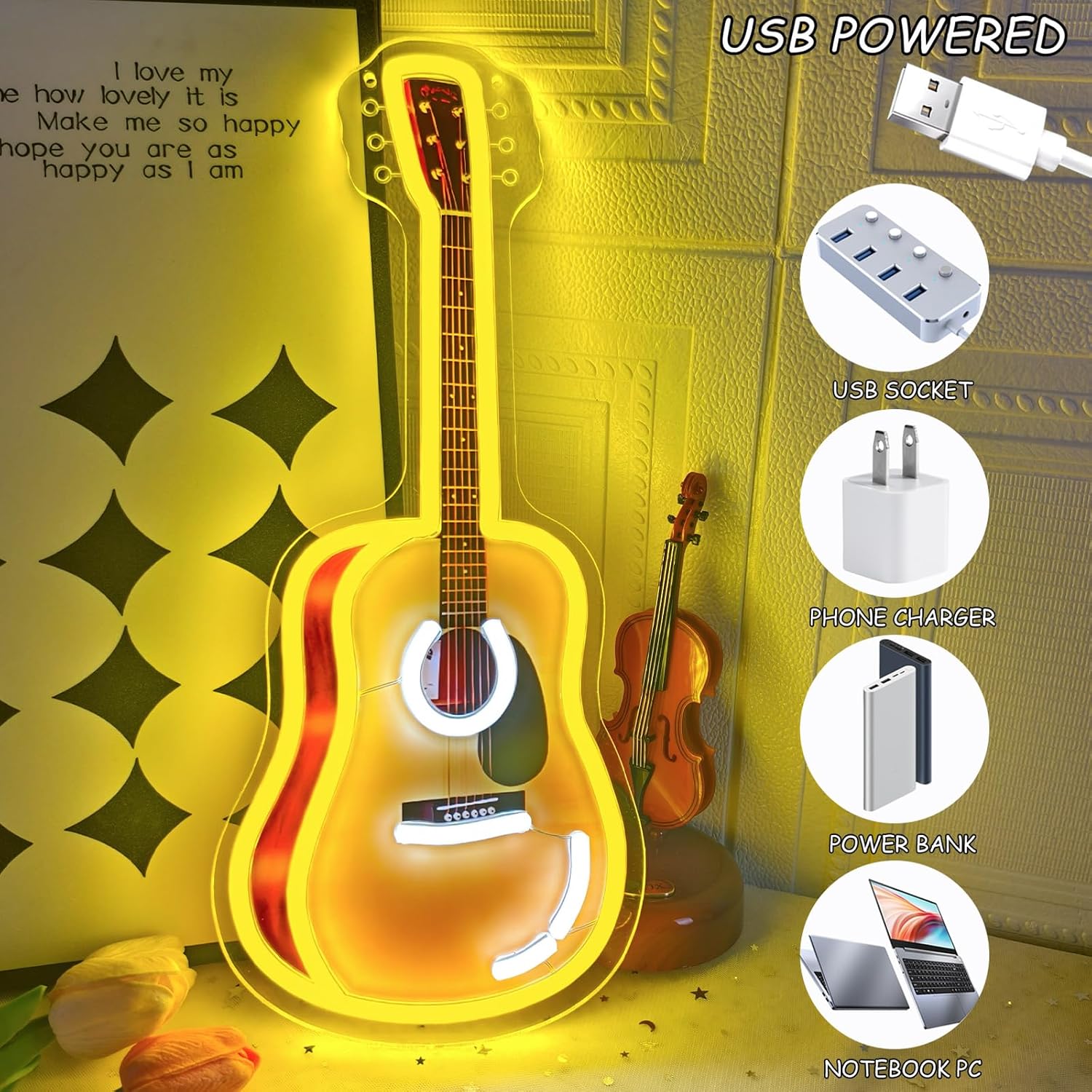Enseigne néon LED pour guitare - Party Games For Christmas avis et prix
